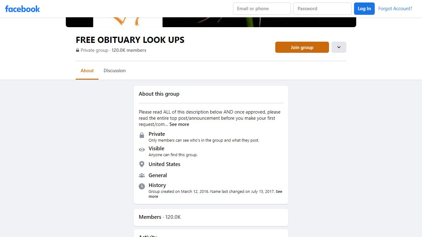 FREE OBITUARY LOOK UPS - Facebook